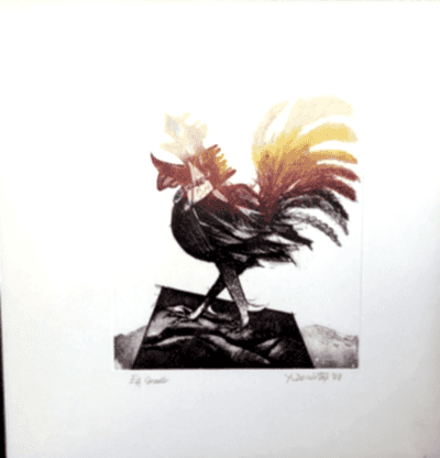  Gravür Baskı / Horoz 40x40 cm - Yusuf Demirtaş